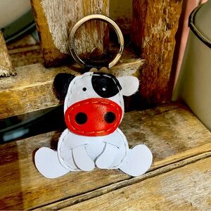 Genuine Leather Handcrafted COW 3D Keychain NEW!